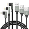 Picture of 90 Degree iPhone Charger 6FT, [Apple MFi Certified] 3Pack Fast Charging Cables Cord,6Feet Right Angle Nylon Braided USB Lightning Cable for iPhone 14/13/12/11/Pro/Max/Mini/X/Plus/8/7/6/5S/Plus/iPad