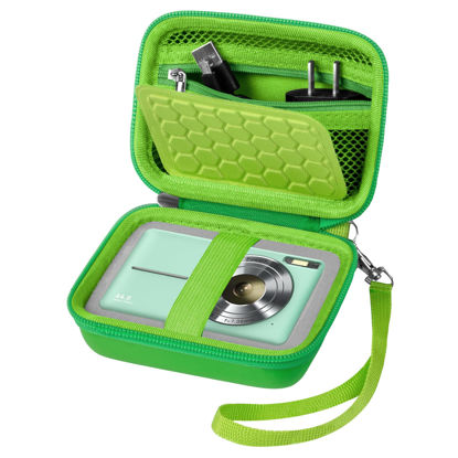 Picture of Carrying & Protective Case for Digital Camera, AbergBest 21 Mega Pixels 2.7" LCD Rechargeable HD/Kodak Pixpro/Canon PowerShot ELPH 180/190 / Sony DSCW800 / DSCW830 Cameras for Travel - Grass Green