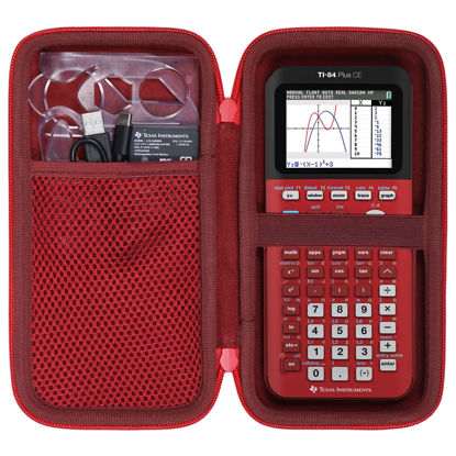 Picture of co2CREA Hard Case Compatible with Texas Instruments TI-84 Plus CE/TI-84 Plus/TI-Nspire CX II CAS/TI-Nspire CX II/TI-83 Plus/TI-89 Titanium/TI-86 Color Graphing Calculator, Radical Red