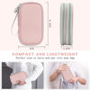 Picture of FYY Electronic Organizer, Travel Cable Organizer Bag Pouch Electronic Accessories Carry Case Portable Waterproof Double Layers Storage Bag for Cable, Cord, Phone, Earphone, Large Size, Light Pink