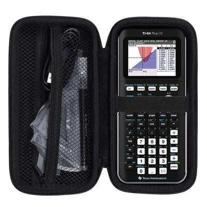 Picture of Khanka Hard Travel Case Replacement for Texas Instruments TI-83 Plus/TI-84 Plus/TI-84 Plus CE Color Graphing Calculator, Case Only (Black)