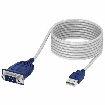 Picture of SABRENT USB 2.0 to Serial (9 Pin) DB 9 RS 232 Converter Cable, Prolific Chipset, Hexnuts, [Windows 10/8.1/8/7/VISTA/XP, Mac OS X 10.6 and Above] 10 Feet (CB-9PTF)