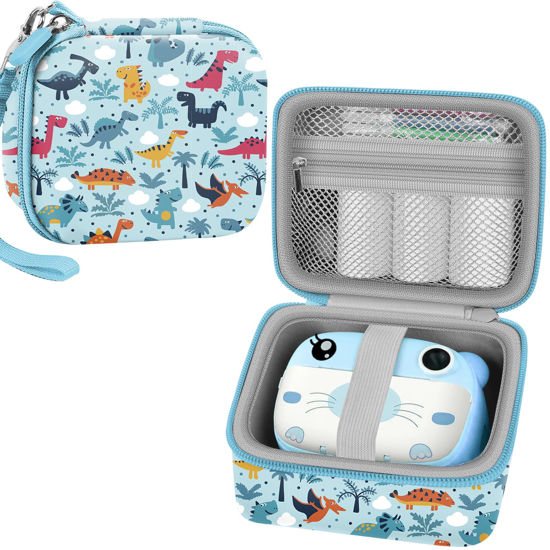 Picture of Leayjeen Kids Camera Case Compatible with ESOXOFFORE/Dylanto/GKTZ/HiMont/CAMCLID Kids Camera Instant Print for Holiday Gifts and Birthday Gifts for Kids 3-12 Years Old - Blue Dinosaur (Case Only)