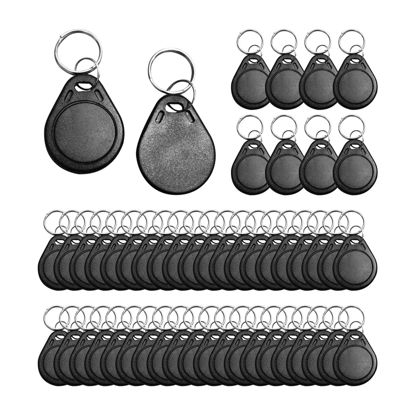 Picture of 50PCS ID 125KHz RFID Writable Rewritable T5577 Key Fob Tag for RFID Writer Black