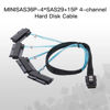 Picture of Cablecc Internal 36 Pin Mini SAS SFF-8087 Host to 4 SFF-8482 Target SAS Hard Disk and SATA Power Cable 50cm