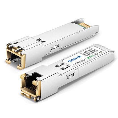 Picture of [Pack of 1] 1.25/2.5/5/10G-T SFP+ to RJ45 Transceiver, Copper Ethernet Module, Compatible for Cisco SFP-10G-T-S, MikroTik S+RJ10, Ubiquiti UF-RJ45-10G, Netgear AXM765, Netgear, TP-Link, Fortinet, 30m