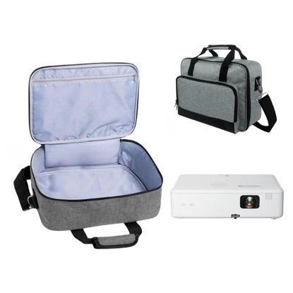 Picture of JiangJiangBao Carrying Bag, Storage Bag for Epsons CO-W01 Projector, Travel Bag for Epsons CO-FH02, VS260, ViewSonicss M2W WXGA Projector, with Accessories Pockets & Adjustable Shoulder Straps (Grey)