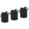 Picture of PATIKIL Camera Lens Bag, 3 Pcs 3.5" ID x 5.5" H Drawstring Lens Pouch with Thick Protective Neoprene, Lens Case for DSLR Camera Lens, Water Coffee Cups Black