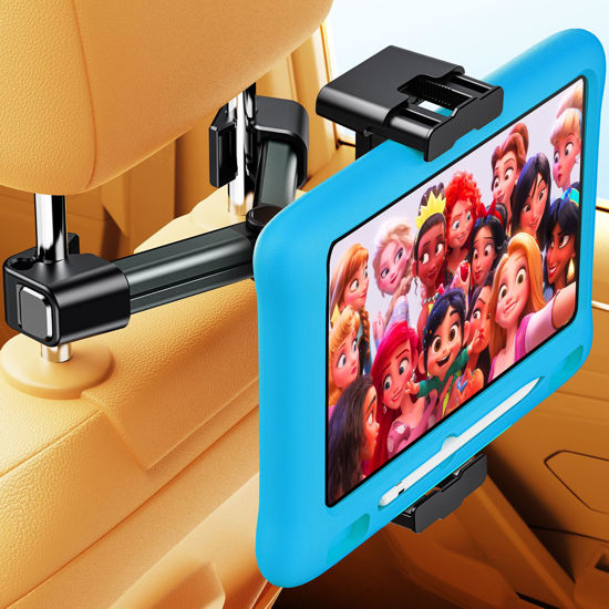 Picture of TAZENI Tablet iPad Holder for Car Mount Backseat Headrest Fit Thick Case Fit iPad Tablet Car Holder Mount - Car Fit iPad Tablet Holder Back Seat Car Travel Road Trip Essentials Kids 4-12.9‘’ Devices