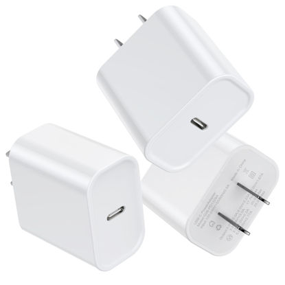 Picture of 3 Pack USB C Charger Block, iGENJUN Phone 15 Charger Block 25W PD Power Adapter, USB C Wall Charger Compatible with Phone 15/15Pro/15Pro Max/15Plus/14/13/12/11,Xs/X, Pad, Galaxy and More