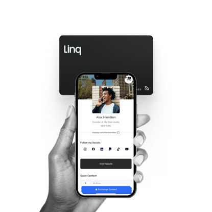 Picture of Linq Digital Business Card - Smart NFC Contact and Networking Card (Matte Black)