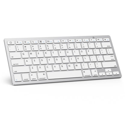 Picture of OMOTON Bluetooth Keyboard for iPad 10th Generation, iPad 10.2 (9th/8th/7th), iPad Pro 13/12.9/11 inch, iPad Air 13/11 inch, iPad Air 5th/4th Gen, iPad Mini and More Bluetooth Enabled Devices, White