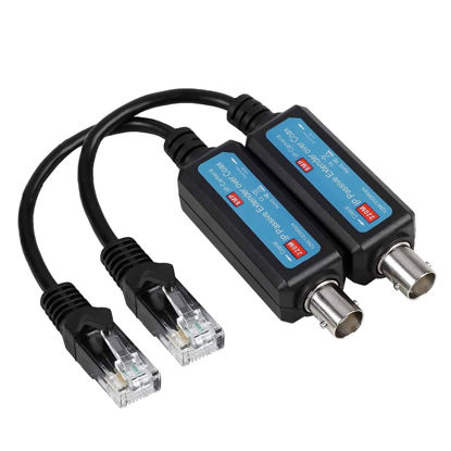 Picture of 8MP IP Passive Extender Ethernet Over Coax 1-CH, IP Network to Coaxial Transmitter IP Network, Converter Fit CCTV Camera UTP RG59/ RJ45 4-Wired BNC Video Balun