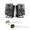 Picture of Kanto S2 Tilted Desktop Speaker Stands for Small Speakers & Compact 2”-3” Studio Monitors | Supports 6 lbs | Damping Foam Padding | Pair | Black