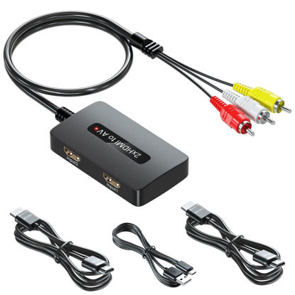 Picture of Sedytetoc 2 x HDMI to RCA Converter, Dual Port HDMI to AV for HDMI Devices to Display on Old TVs, Two HDMI in to Composite CVBS Converter