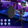 Picture of Gaming USB Microphone for PC - Beginner Online Chat Condenser Mic, RGB Computer Mic with Tripod, Pop Filter, for Streaming Podcast, Conference Call, PS4/5 PC Gamer YouTube and Skype