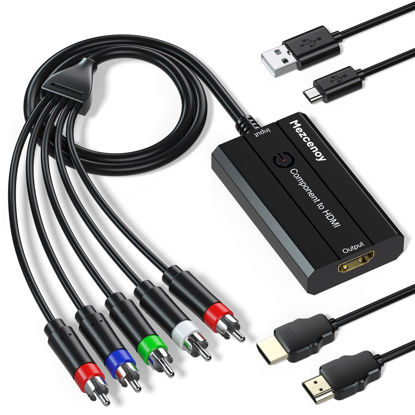 Picture of Male Component to HDMI Converter Cable(All in One), Mezcenoy YPbPr to HDMI Video Converter Adapter for DVD/STB/VHS with Female Component to Display on HDMI Televisions