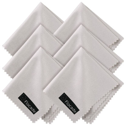 Picture of Flocade 20 Pcs Microfiber Cleaning Cloths for Jewelry, Musical Instruments, Cutting Tools, Electronic Products, Cameras & More (4.4 * 6.3 in,20 Pack)