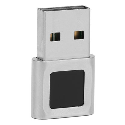 Picture of USB Fingerprint Reader, Zinc Alloy 360 Degrees Touch Fast Matching High Sensitivity Hello Fingerprint Reader Fit for Win Laptop Computer, 10 Supported Fingerprints