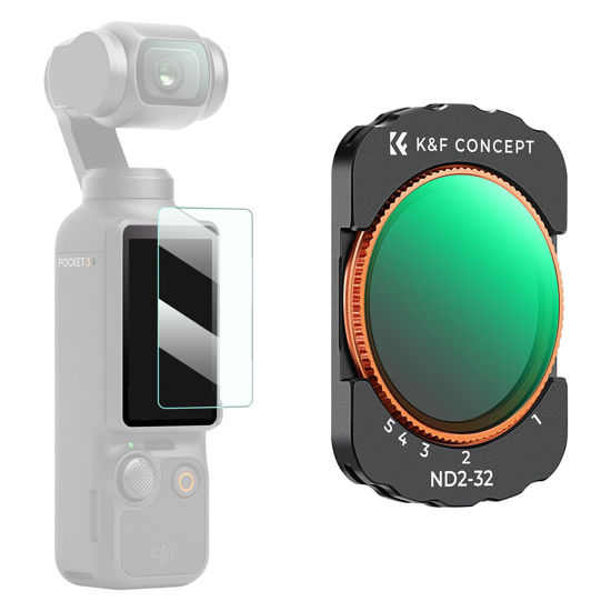 Picture of K&F Concept Variable ND Filter for DJI Osmo Pocket 3 Creator Combo, ND2-32 Neutral Density VND Filter, Magnetic Installation, Multi-coated Optical Glass