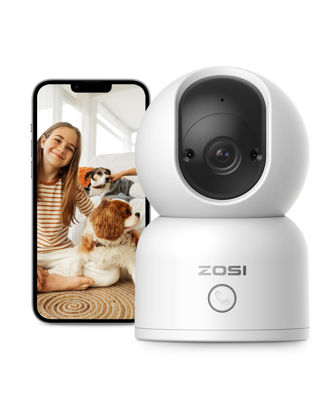 Picture of ZOSI Indoor Pan/Tilt Smart Security Camera,C518 2K 360 Degree Baby Pet Monitor,Plug-in 2.4G/5G Dual-Band WiFi Home Cam with Phone App,Night Vision,Person Detection,2 Way Audio,Cloud & SD Card Storage