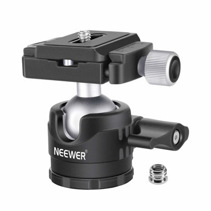 Picture of NEEWER 28mm Low Profile Tripod Ball Joint 360° Pan Rotation with 1/4" Arca Type Quick Release Plate and Spirit Level for Tripods, Monopods, Max Load: 6.6LB/3kg