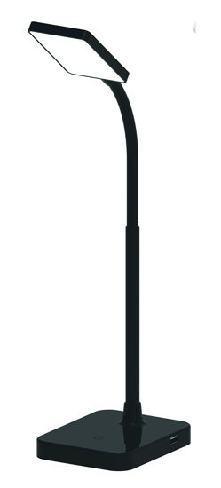 Picture of MaxLite Desk LAMP LED 4W Slim 3000K, USB Port, Black Finish, White