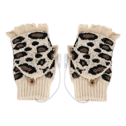 Picture of Kisangel 1 Pair Usb Glove Work Gloves Laptops Laptop Computer Thermal Mittens Heated Laptop Gloves Wool Knitted Gloves Hand Warmer Gloves Unisex Gloves Heated Mitten Yarn Men and Women