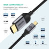 Picture of QGeeM USB C to HDMI Cable Adapter 4ft 4K, USB Type C to HDMI Thunderbolt 3/4 Compatible for iPhone 15 Pro Max,Galaxy,Mac Book Pro/air IPad pro,Surface Book,Dell XPS,HP,Thinkpad,Pixelbook, More(4ft)