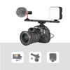 Picture of Dual Cold Shoe Mount Bracket, Camera Cold Shoe Extension Mount Aluminum Alloy Dual Cold Shoe 1/4"-20 Thread Holes Cable Slot for Flash LED Video Light Microphone Camera Camcorder