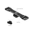 Picture of Dual Cold Shoe Mount Bracket, Camera Cold Shoe Extension Mount Aluminum Alloy Dual Cold Shoe 1/4"-20 Thread Holes Cable Slot for Flash LED Video Light Microphone Camera Camcorder