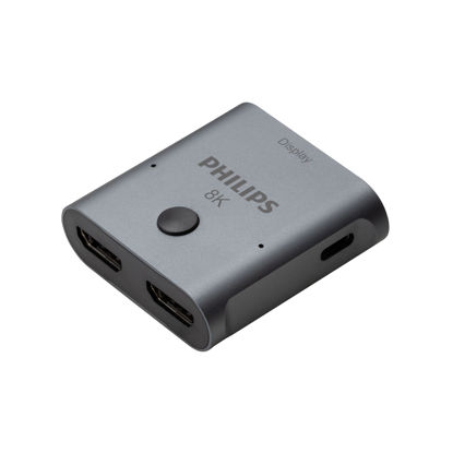 Picture of Philips 2 Device HDMI 2.1 Switch Splitter [8K@60Hz 4K@120Hz] Dolby Atmos, HD Dolby 7.1 Surround Sound, 48 Gbps Data Transfer, Switch Selector, Gaming, Smart TV, Firestick, PS5, PS4, xBox, SWV9173GR/37