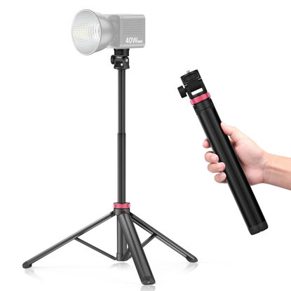 Picture of VIJIM MT-79 Extendable Photography Light Stand, 81" Portable Adjustable Light Tripod with 1/4" Screw, 360° Ball Head Camera Phone Tripod for Continute Output Lighting, Strobe Light, Webcams, Cameras