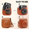 Picture of Protective Camera Case for Fujifilm Instax Mini 11 12 9 Instant Camera with Instax Mini Album, Photo Album for Fujifilm Instax Mini Camrea, PU Leather Bag Cover with Removable Adjustable Strap, Brown