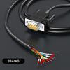 Picture of JUXINICE DB9 Connector RS232 Serial Cable-5FT,DB9 Male to Bare Wire with Cable Marker,D-SUB 9-Pin Connector RS232 to Bare Wire Cable,9 Wire All Provided with Wiring Terminals-Black-1.5M