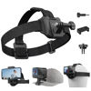 Picture of Head Strap Cap Clip Mount with Phone Clip Vertical Mount Kit, 2-in-1 Cellphone POV Selfie Holder Head Mount for GoPro Max Hero Insta360 DJI Action iPhone Android, Video, Vlog