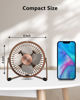 Picture of Zuvas Desk Fan Quiet Small USB Fan 360° Rotation Portable Table Fan 2 Speed Mini Personal Fan Air Cooling Electric Fan for Home Office Bedroom Travel Camping, 4 inch Bronze