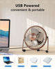 Picture of Zuvas Desk Fan Quiet Small USB Fan 360° Rotation Portable Table Fan 2 Speed Mini Personal Fan Air Cooling Electric Fan for Home Office Bedroom Travel Camping, 4 inch Bronze