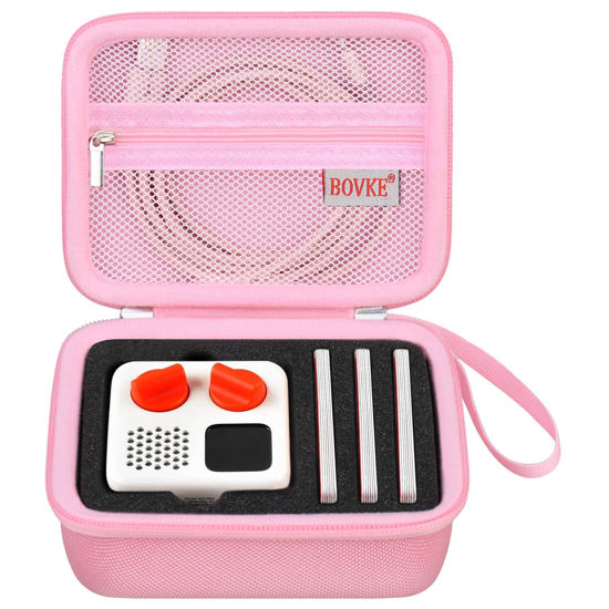 Picture of BOVKE Carrying Case Compatible with Yoto Mini Kids Audio & Music Player, Storage Holder Bag for Children’s Speaker Plays Audiobook Cards Radio, Extra Space for Charging Cables, Cards, Pink