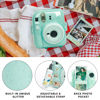 Picture of wogozan Clear Case for Fujifilm Instax Mini 12 Instant Film Camera with Upgraded Photo Pocket Holds 10 Films on Back and Adjustable Strap - Glitter Green(No Camera)