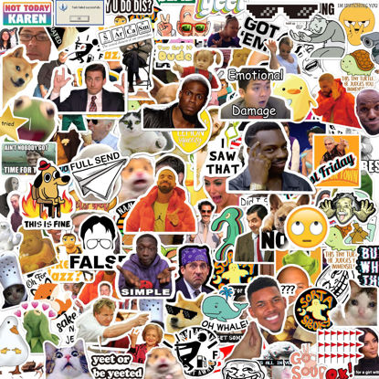 Picture of 306pcs Funny Meme Vinyl Stickers Pack, Large Bulk Sticker for Laptop, Phone, Water Bottles, Computer... Vine Sticker Decal DIY Décor for Bumper Wall