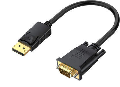 Picture of Short DisplayPort to VGA Cable 1.5 Feet, Display Port DP to VGA Adapter Cord Male to Male HD Video 1080P for Computer, Monitor, TV, Projector