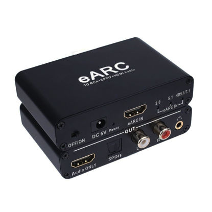 Picture of HDMI eARC/ARC to HDMI, RCA R/L, Optical, 3.5mm Audio Converter, eARC/ARC Audio Converter HDMI Audio Return 7.1 Dolby Extractor/Adapter