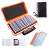 Picture of 36 Slots Memory Card Case Orange & 36 Plastic Memory Card Holder Case & 40 Labels, SD Card Holder for Camera Card, Memory Card Holder Storage Protector Organizer for SD Card