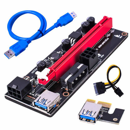 Picture of BulletProof Mining Graphics Card PCIe Riser VER 009S 16x to 1x Powered Riser Adapter Card w/ USB 3.0 Extension Cable & 6-Pin PCI-E to SATA Power Cable | Bitcoin | Ethereum Mining