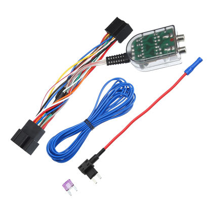 Picture of X AUTOHAUX Car Add an Amp Amplifier Adapter Interface to Radio System for Chevrolet Silverado 2007-2013 with Blue Extension Wire Fuse