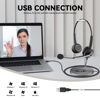 Picture of Wantek Binaural Corded USB Headsets with Noise Cancelling Mic and in-line Controls, UC Business Headset for Skype, SoftPhone, Call Center, Crystal Clear Chat