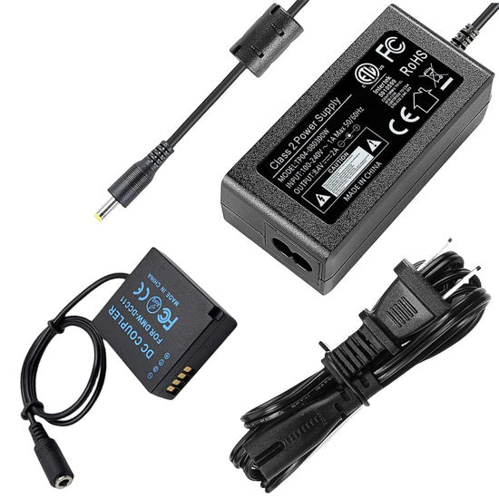 Picture of F1TP DMW-AC10 AC Power Adapter DMW-DCC11 DC Coupler Dummy Battery Kit for Panasonic Lumix DMC-GX80 GX85 GF6 GX7 DC-G100 GX9 LX100K ZS70 ZS80 ZS100 Cameras.