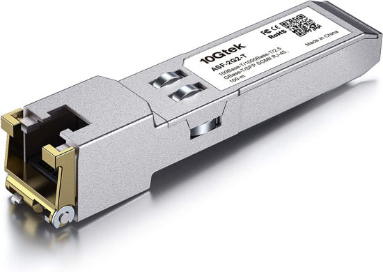 Picture of 100Base-T/1000Base-T/2.5GBase-T/SFP SGMII RJ-45 Auto-Negotiation SFP Transceiver, Compatible with Fortinet, Netgear, TP-Link and Other Open Switches