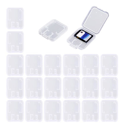 Picture of Clear Plastic Memory Card Case Compatible with SD SDHC SDXC Micro SD T-Flash Card (20 PCS)